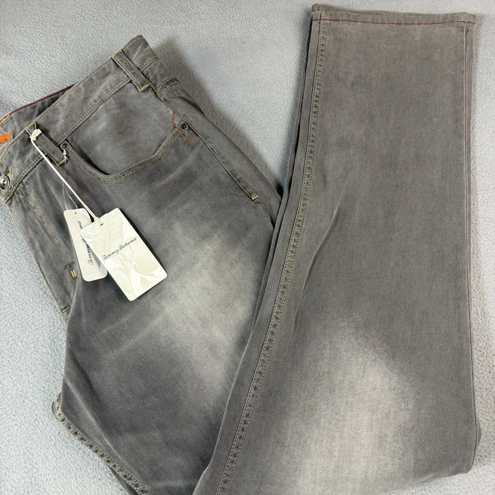 Tommy Bahama Jeans Mens 40x36 Sand Drifter Vintage Grey‎ Wash Demin Five Pocket
